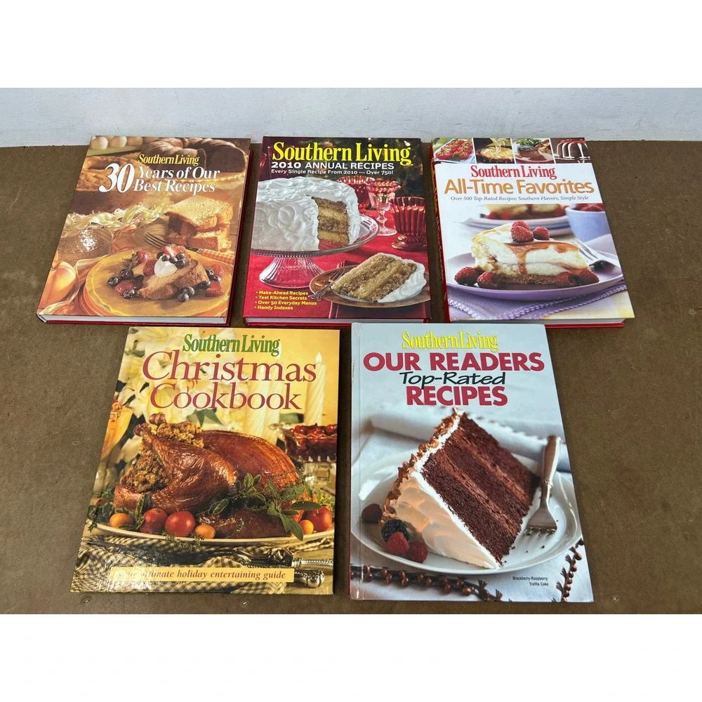 10 Southern Living Hardcover Cookbook Lot Annual Recipes Christmas All-Time Favs